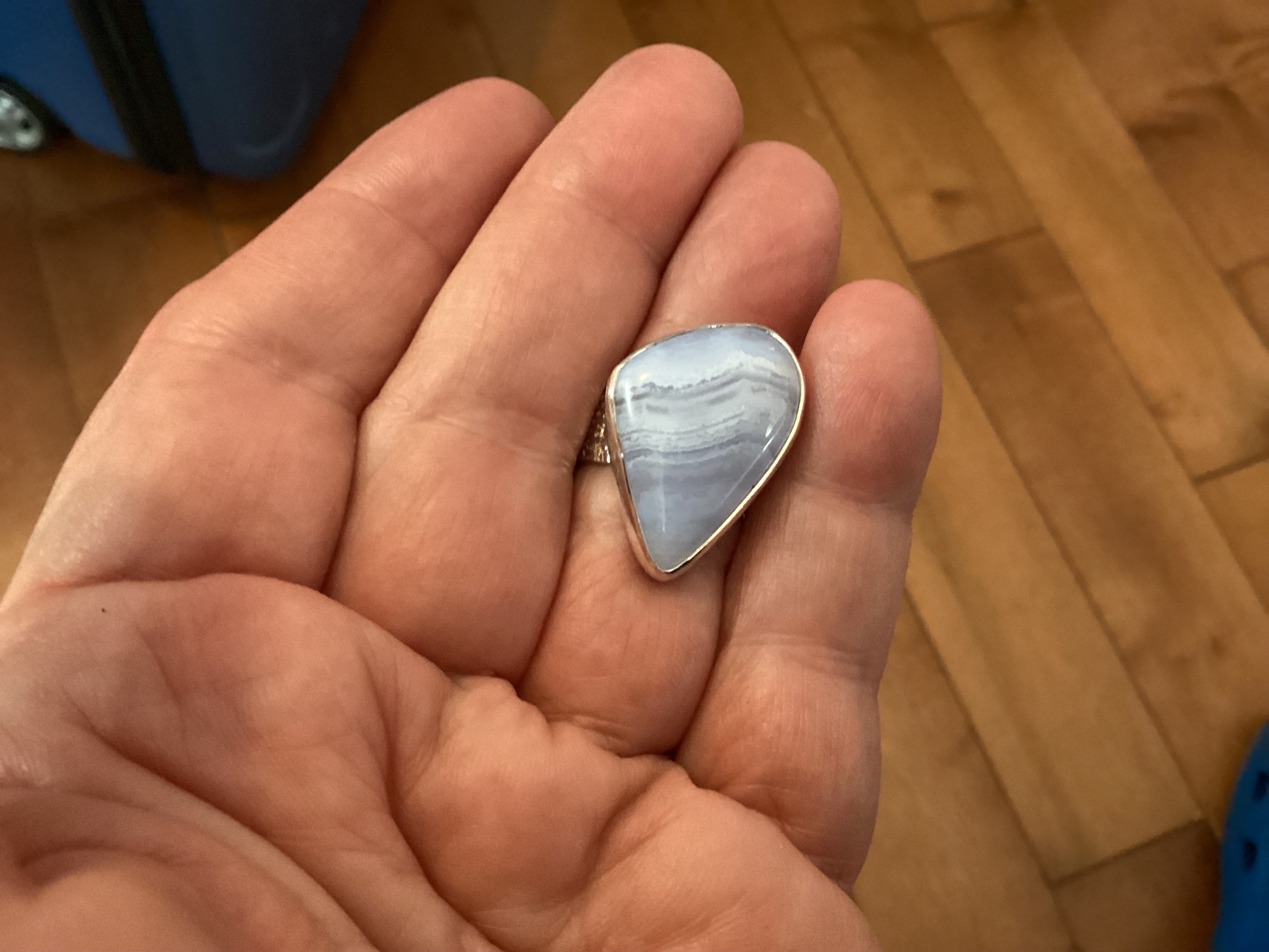 Blue Lace Agate Sterling Silver Ring (1) size 6 Blue Lace Agate Sterling Silver Ring (1) size 6