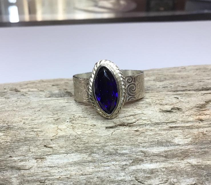 Sapphire CZ Sterling Silver ring
