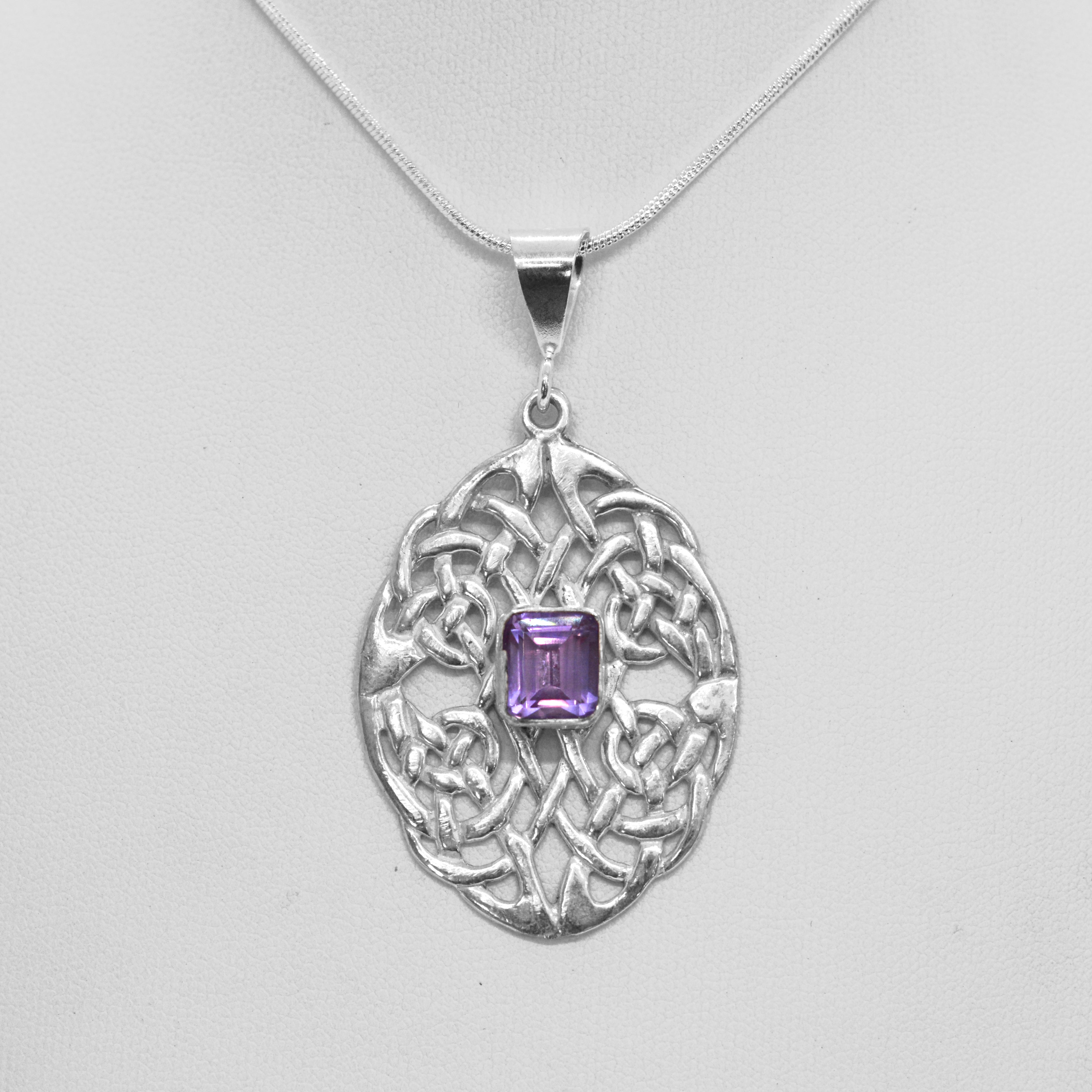 Celtic Knot Pendant with Amethyst