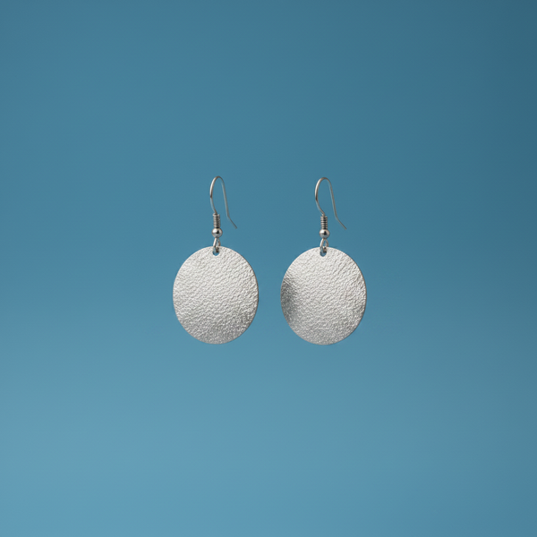 Sterling Silver Domed Disk Earrings