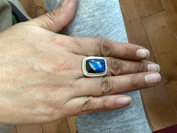 Labradorite Sterling Silver Ring (2) SIZE  9