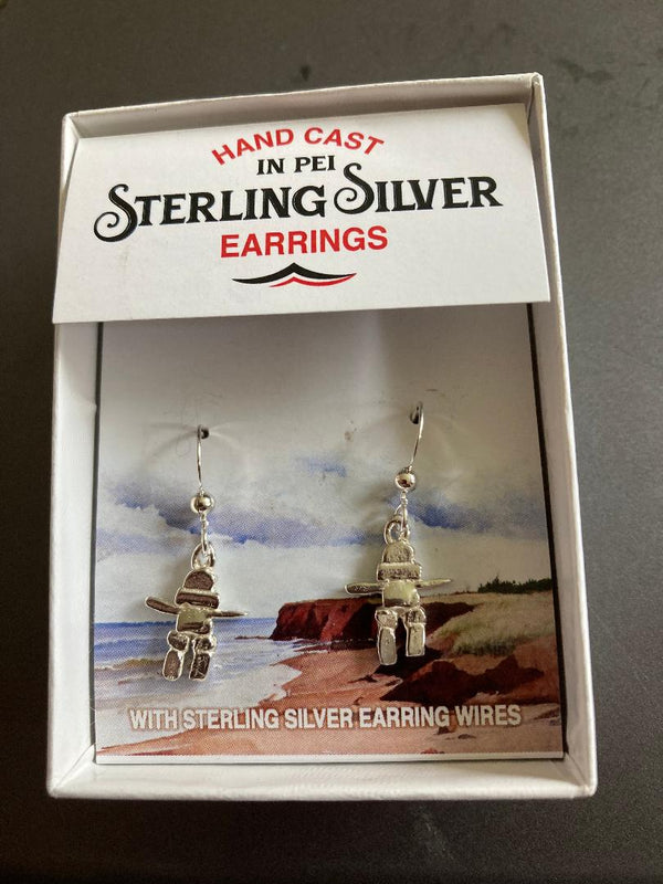 Sterling Silver Inukshuk earrings