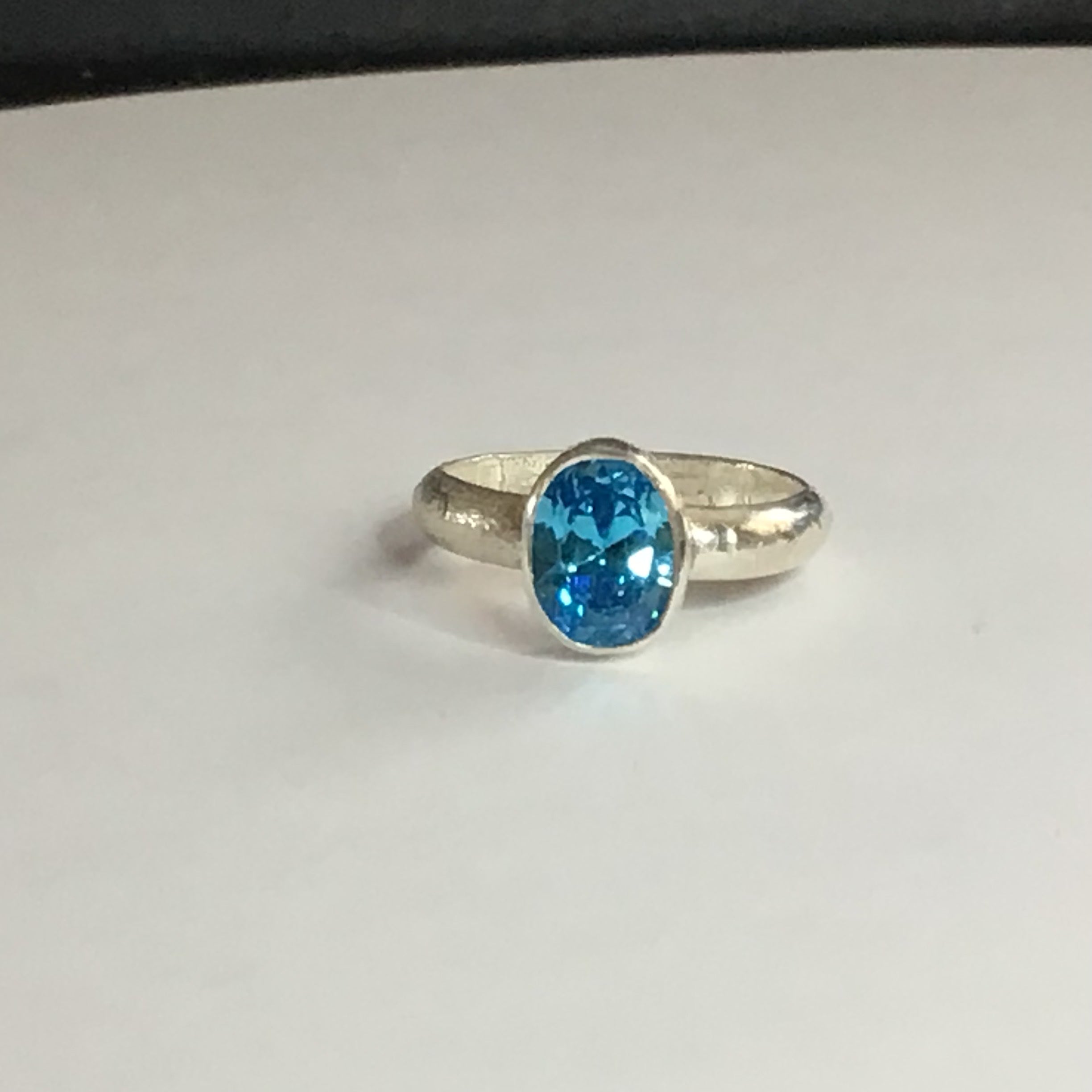 Blue Topaz CZ (Style 2)Sterling Silver Ring