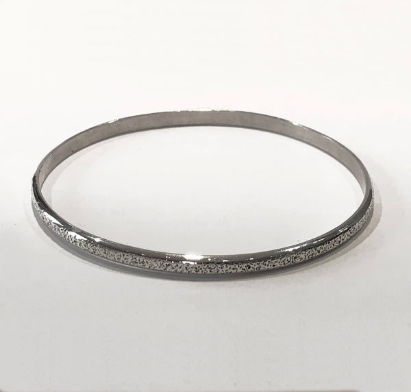 Sterling Silver Sand  Embossed 4mm Bangle