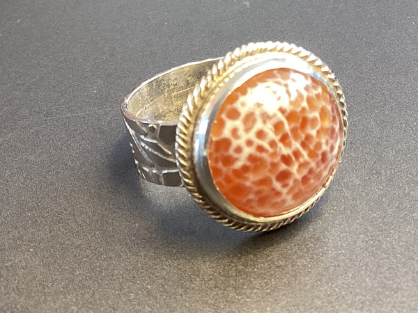Snake Skin Agate Ring (2) size 10 1/2
