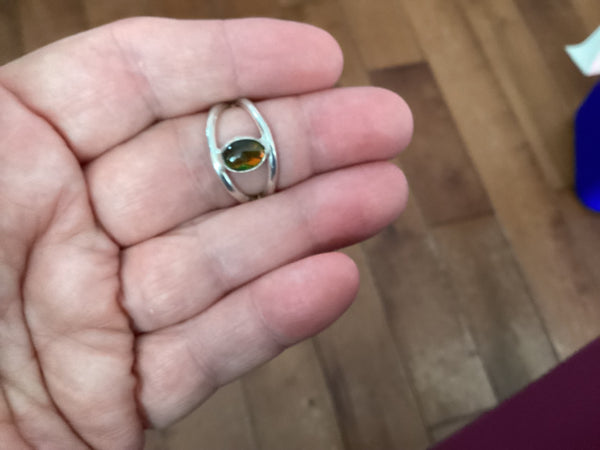 Ammolite Sterling Silver Ring(2) size 6 3/4