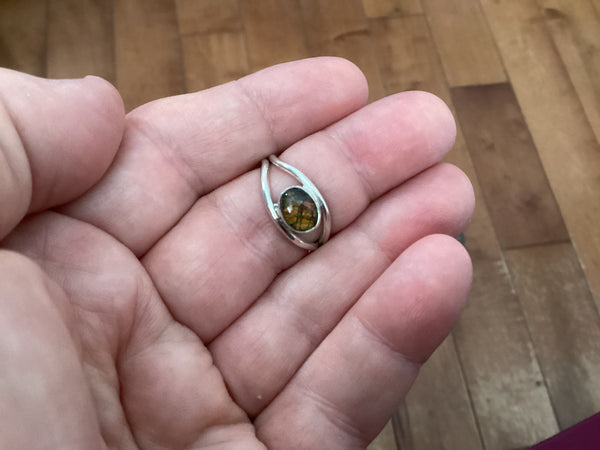 Ammolite Sterling Silver Ring(1) size 7
