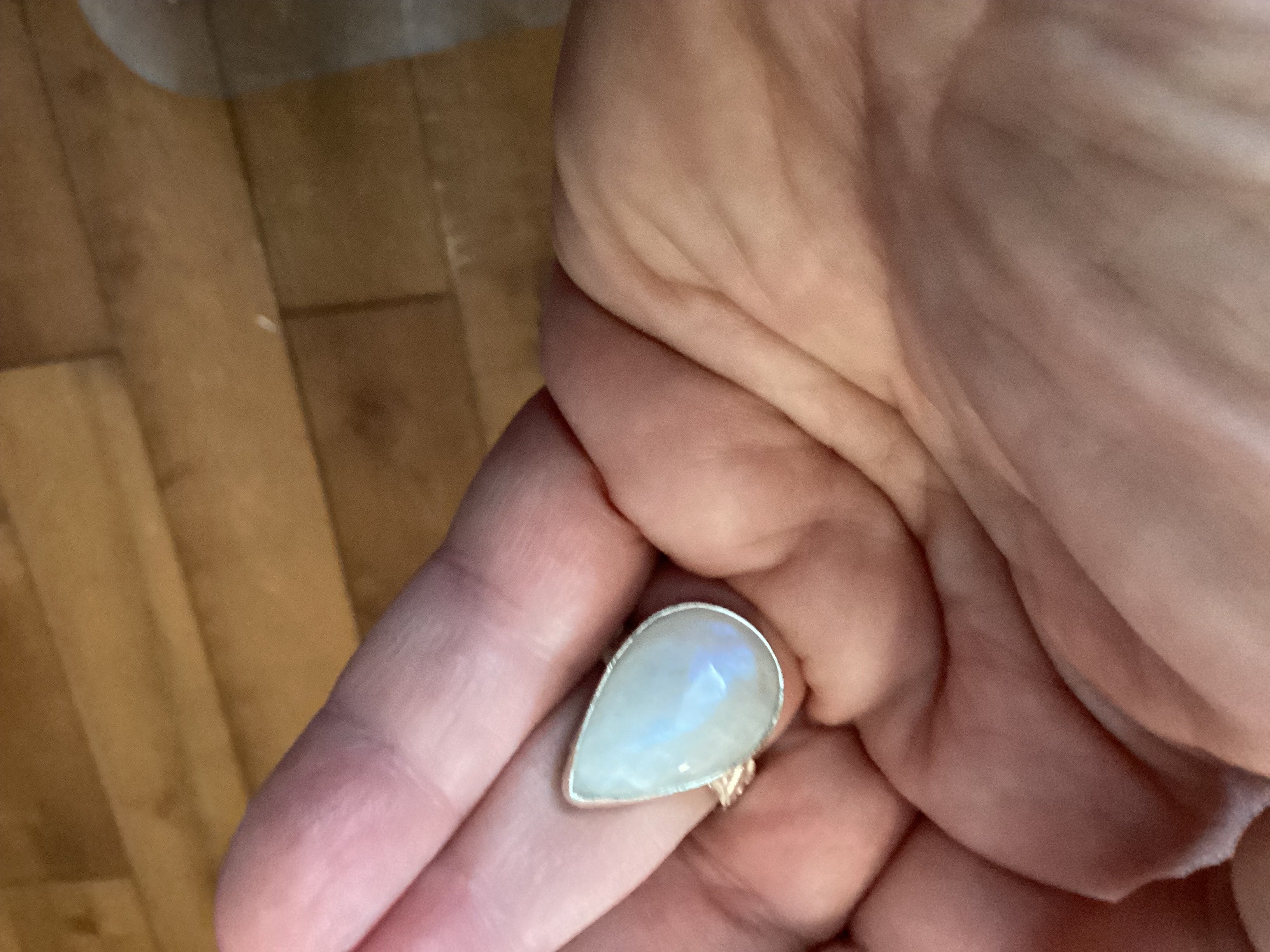 Moonstone Sterling Silver Ring (3) size 7