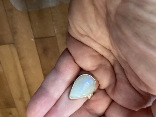 Moonstone Sterling Silver Ring (5) size 10