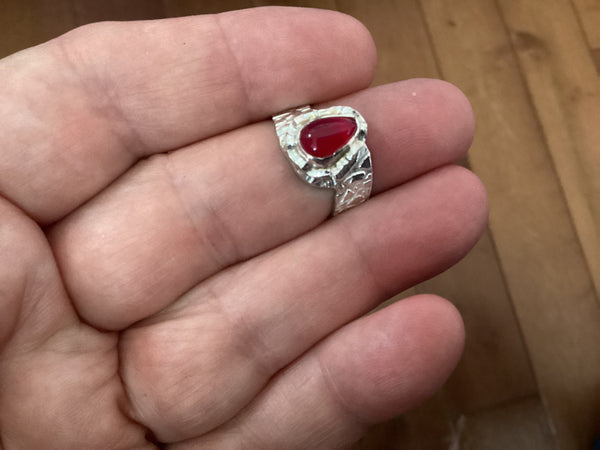 Red Agate Sterling Silver Ring (3) size 5 1/2 (Copy)