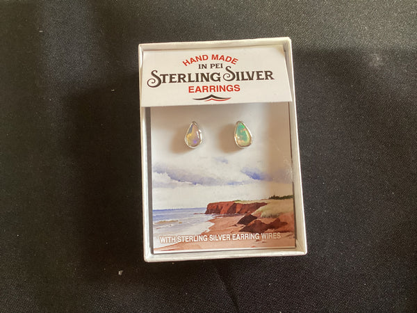 Sterling Silver Natural Opal Stud Earrings (1)