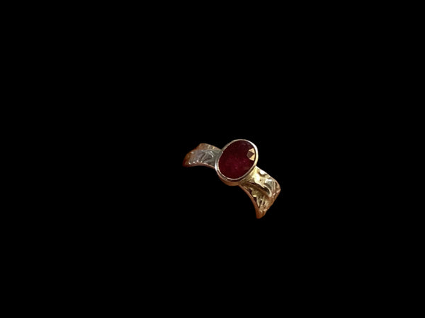 Sterling Silver Natural Ruby Ring (2) size 9