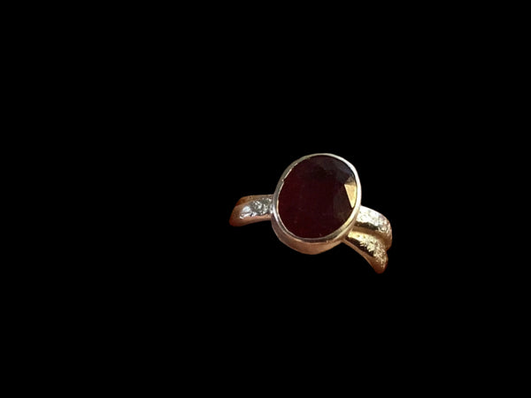 Sterling Silver Natural Ruby Ring (3) size 9