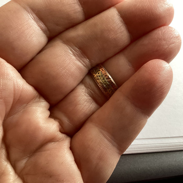 Woven Copper on a Blackened Sterling Silver Ring
