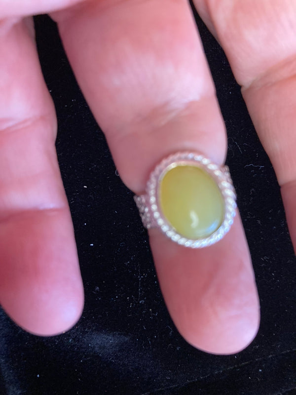 Peridot Sterlling Silver Ring (3) size 6 3/4