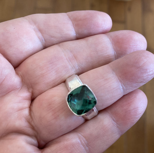 Sterling Silver Green Quartz Ring