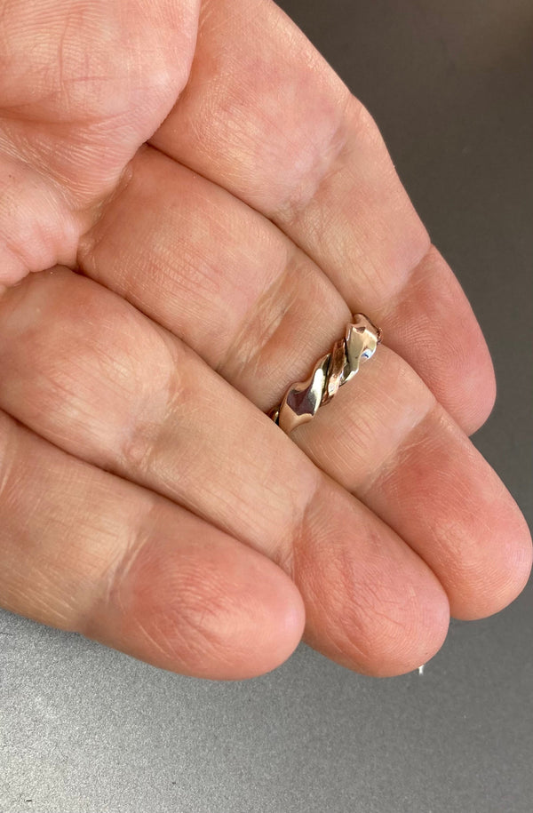 Sterling Silver/Copper Twisted Ring Band
