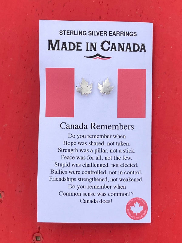 Maple Leaf Sterling Silver Stud Earrings
