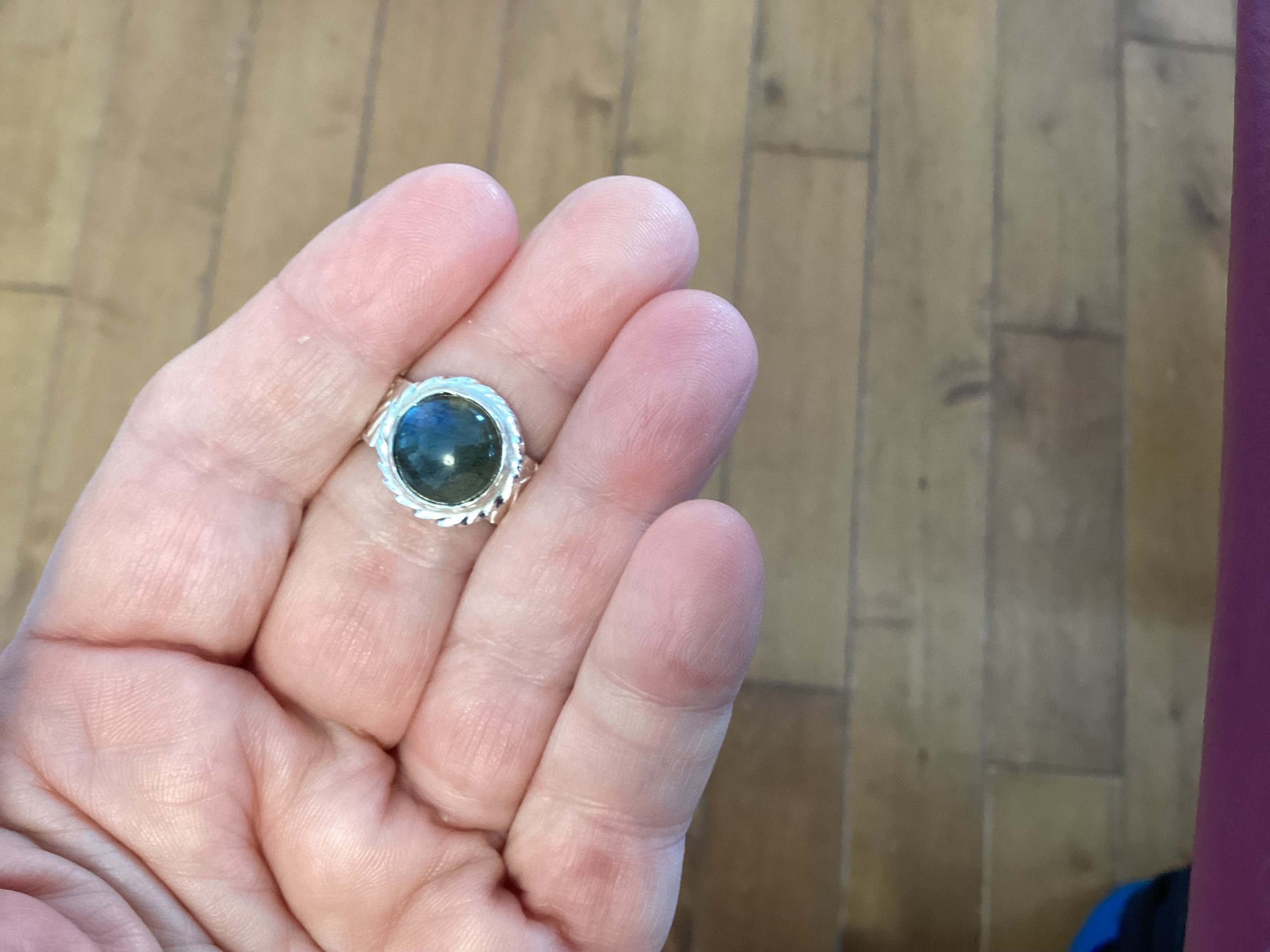 Labradorite Sterling Silver Ring (1) size 8 to 10