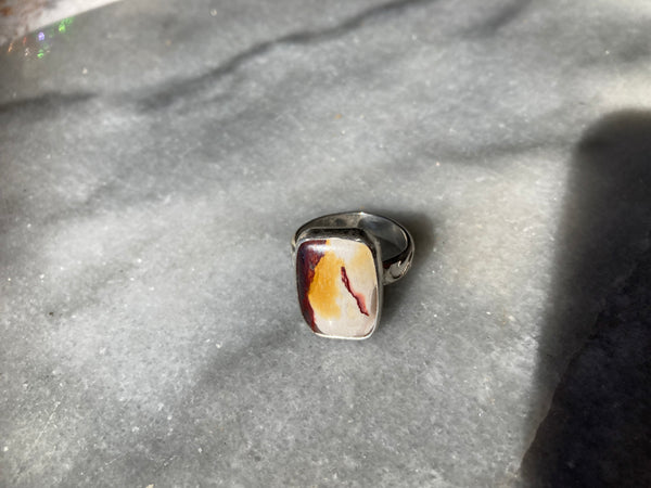 Mookaite Sterling Silver ring(1)size 8 -10