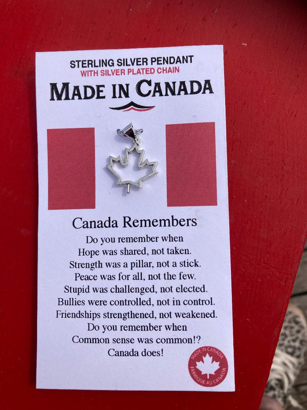 Maple Leaf Sterling Silver Pendant(medium)