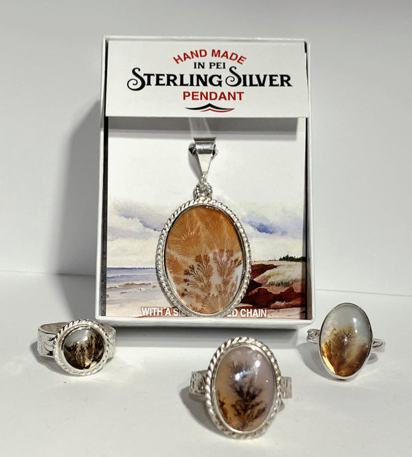Dentritic Agate Sterling Silver Pendant