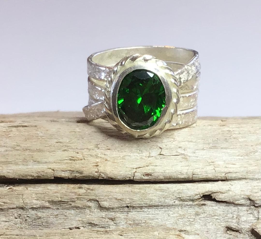 Emerald CZ Ring