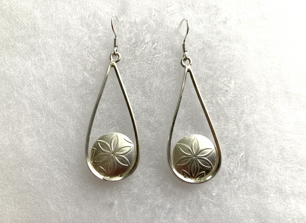 Handcrafted Sterling Silver Embossed Earrings (large)