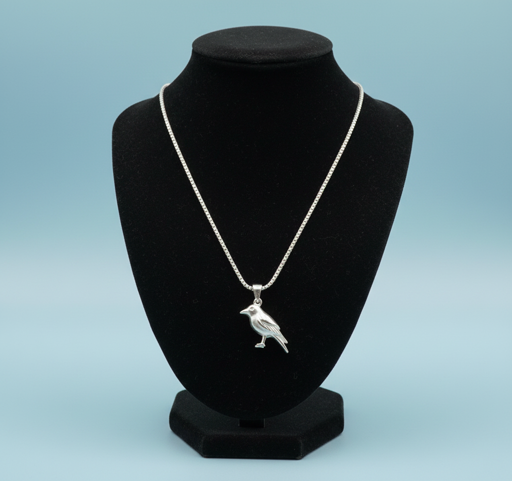 Sterling Silver Raven Pendant (small)