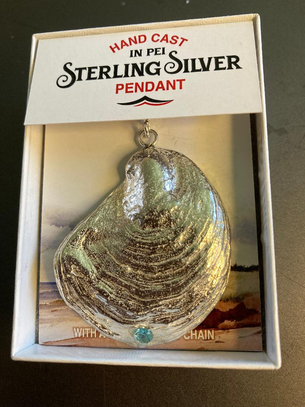 Sterling Silver Oyster Shell with small gem