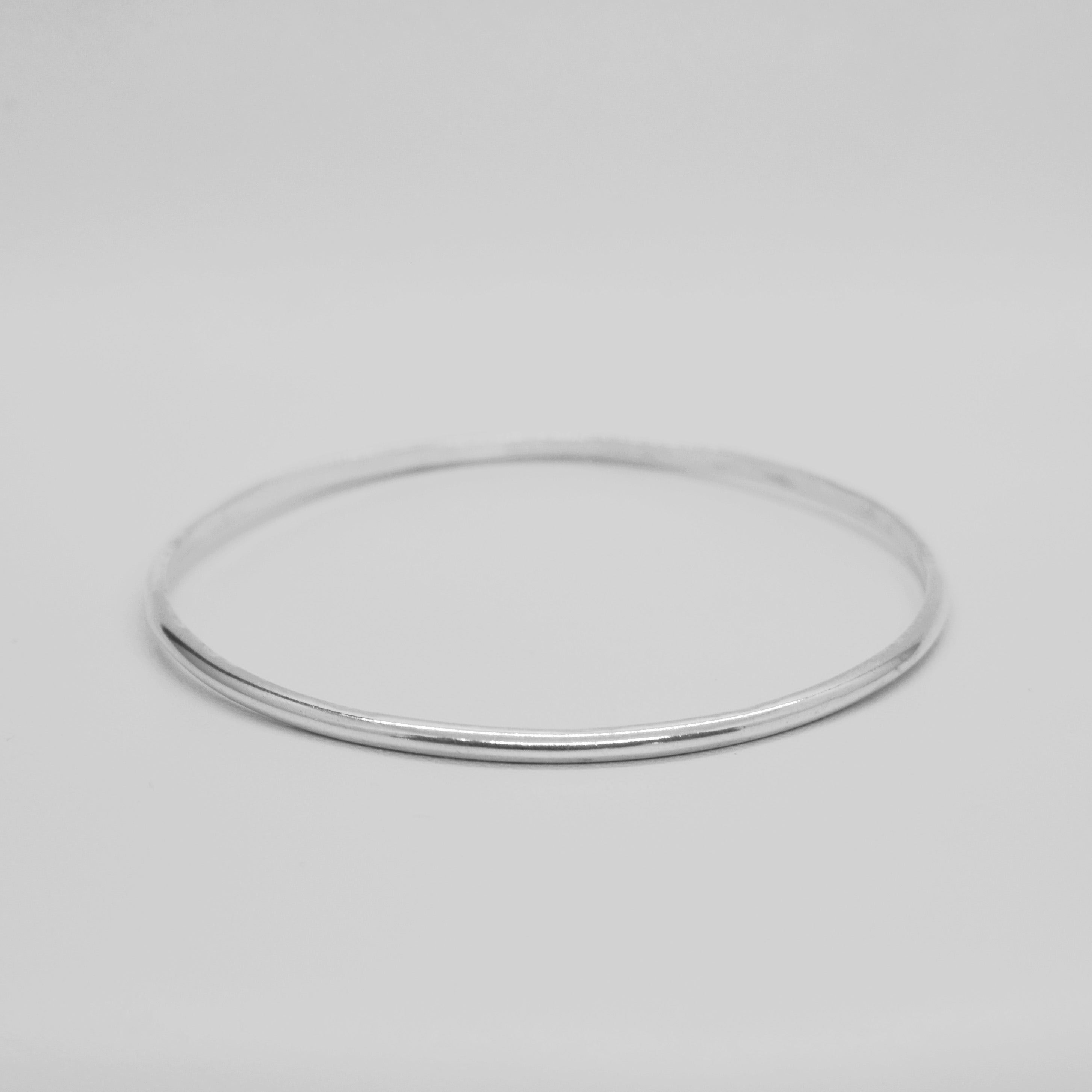 1/2 Round Sterling Silver Bangle