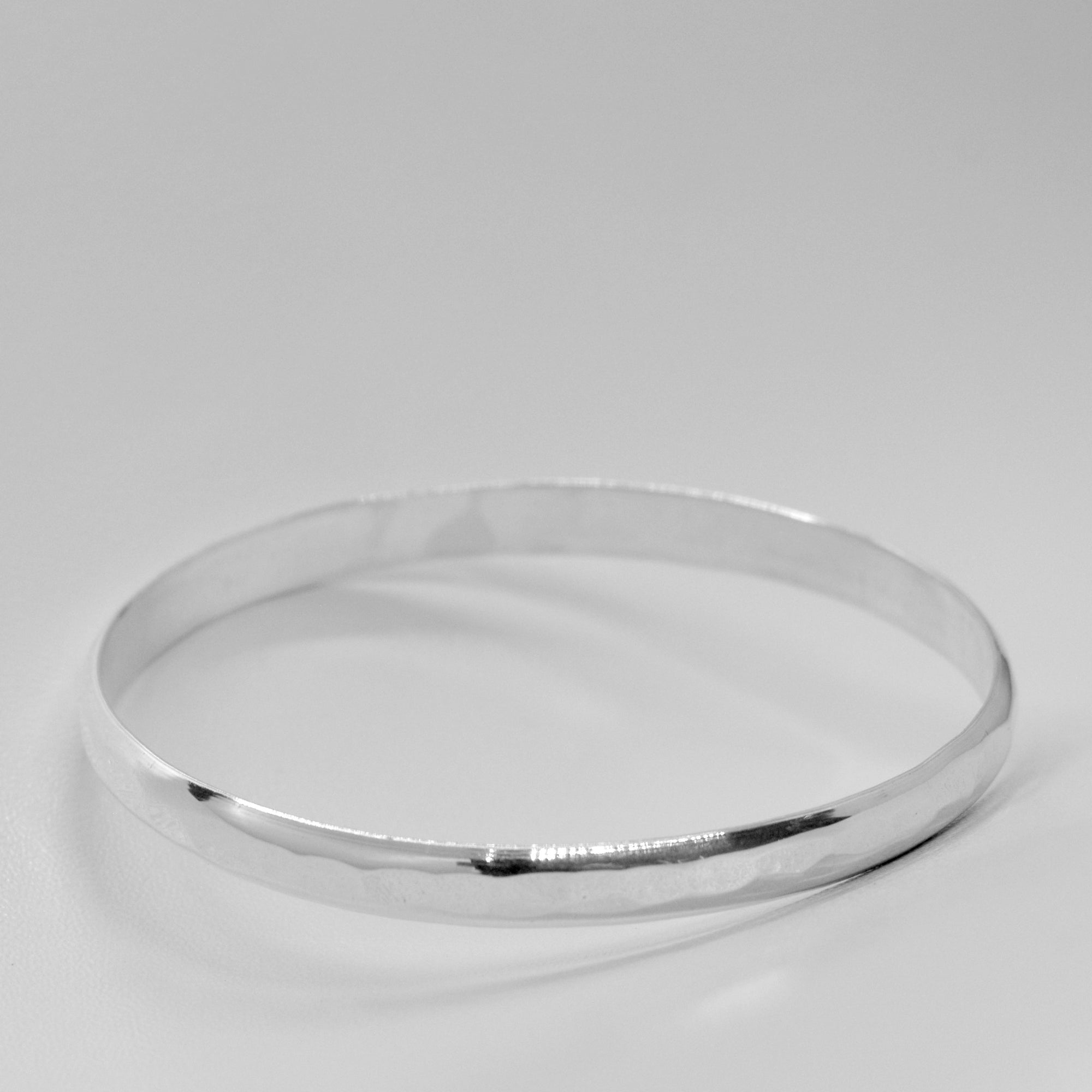 Sterling Silver Hammered Bangle – Shoreline Design