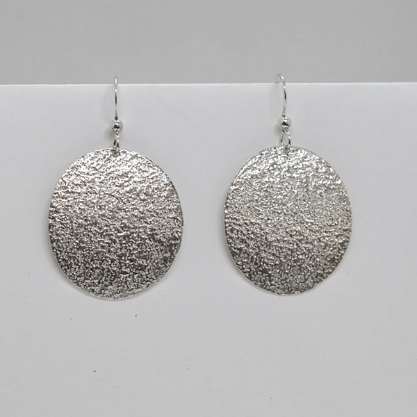 Sand Embossed Disk Earrings