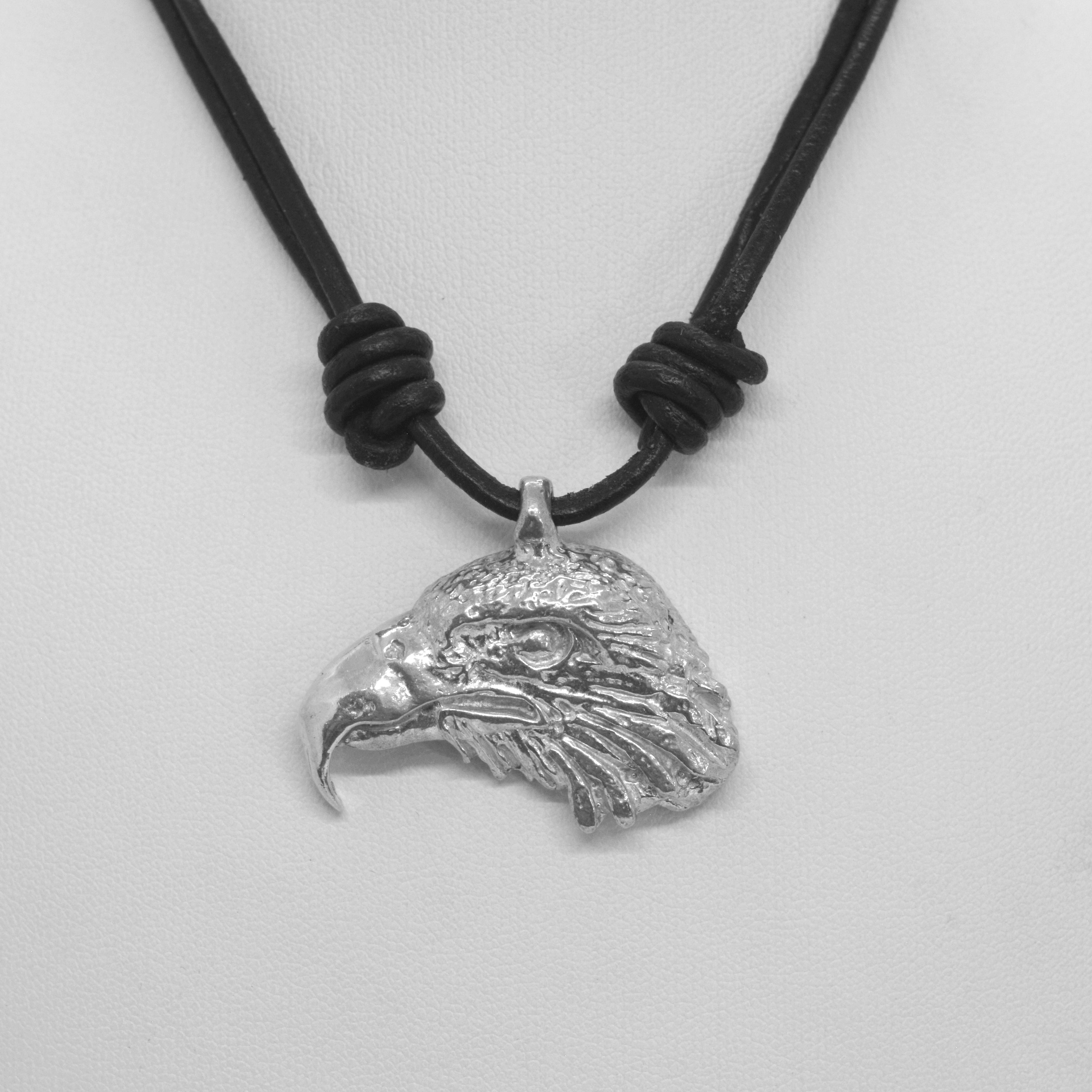 Eagle pendant on leather cord