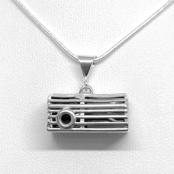 Sterling silver Lobster Trap Pendant (LARGE)