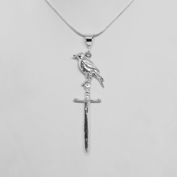 Raven on Sword Pendant