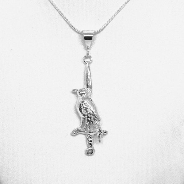 Raven on Sword Pendant