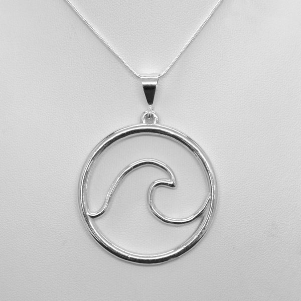 Wave circle pendant (large)