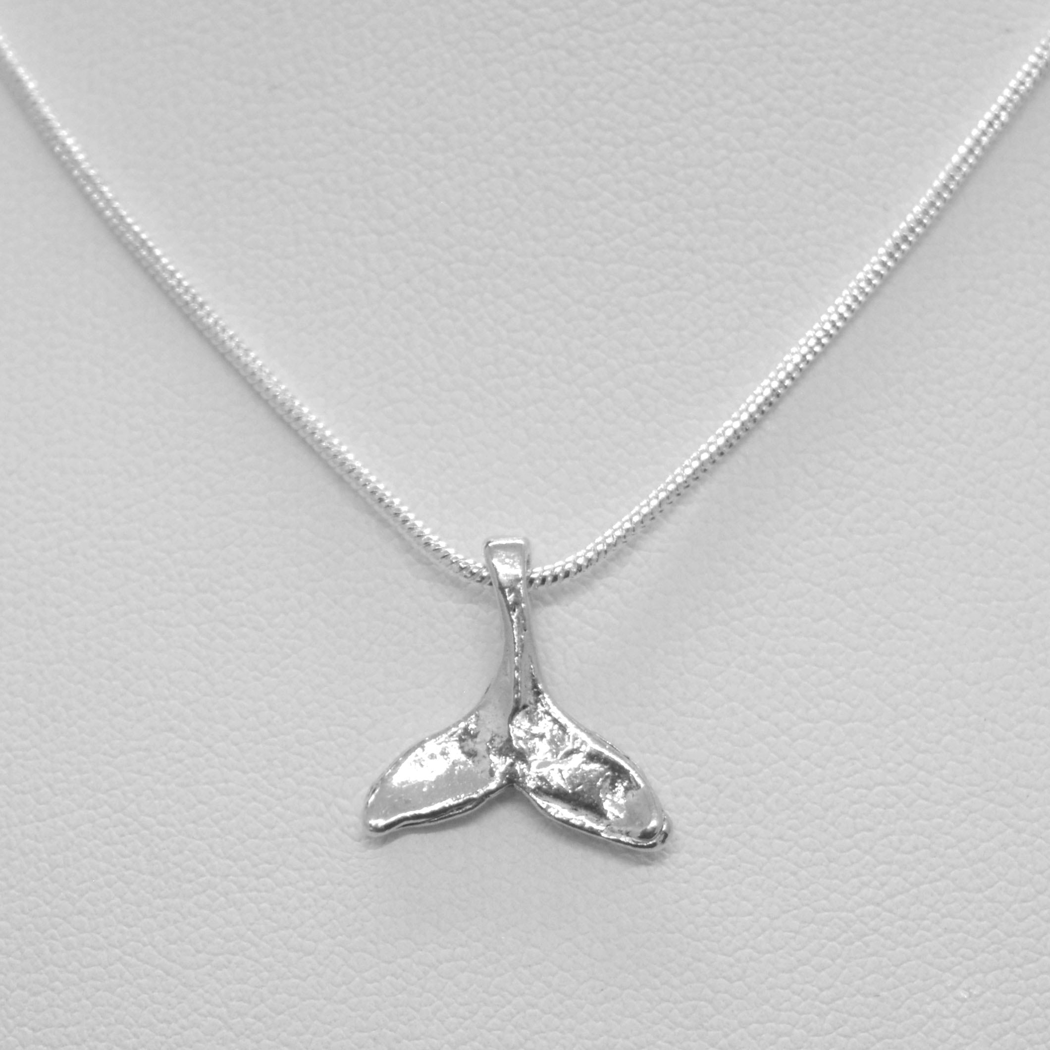 Sterling Silver Whale Tail Pendant (small)