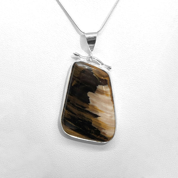 Petrified wood pendant