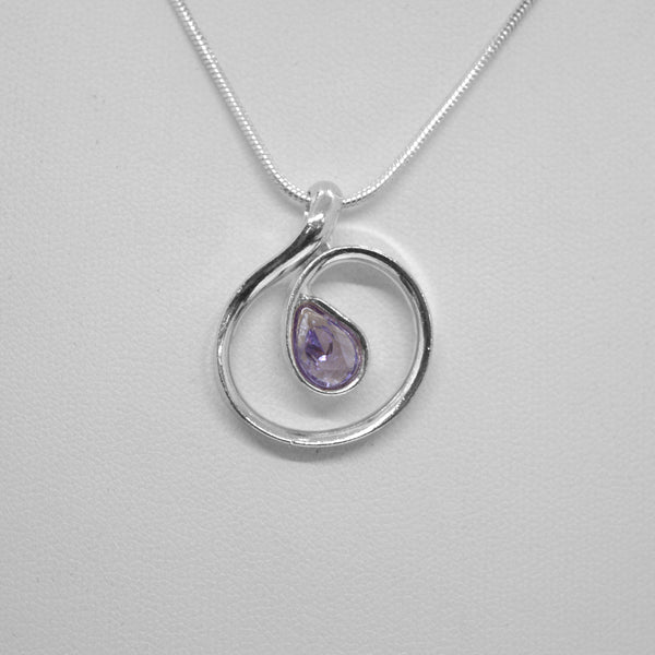 Sterling Silver Birthstone Pendant June / Alexandrite