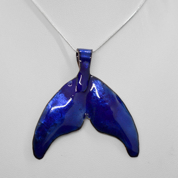 Whale Tail Pendant (vitreous enamel)