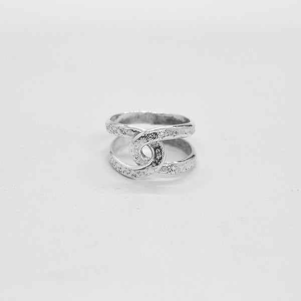Sterling Silver Infinity Ring with Sand Texture(RSIS0369)