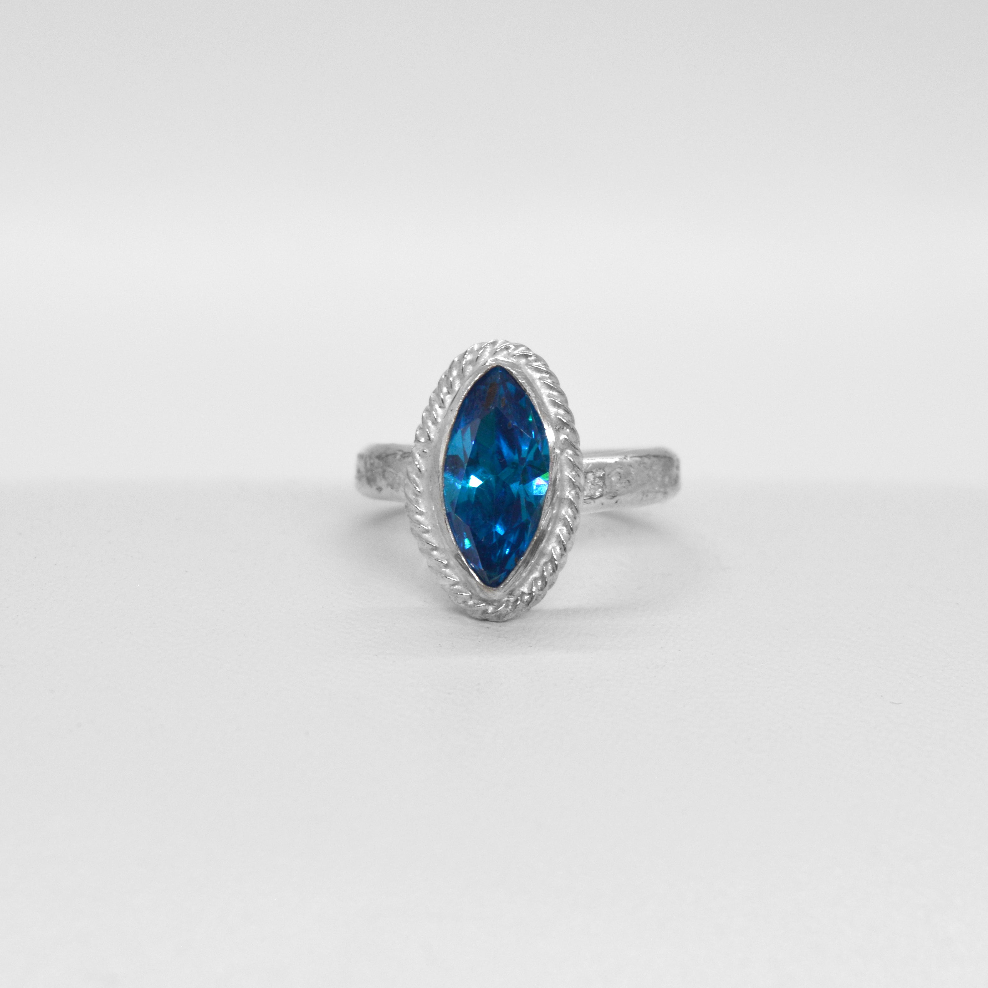 Marquis Blue Topaz Ring