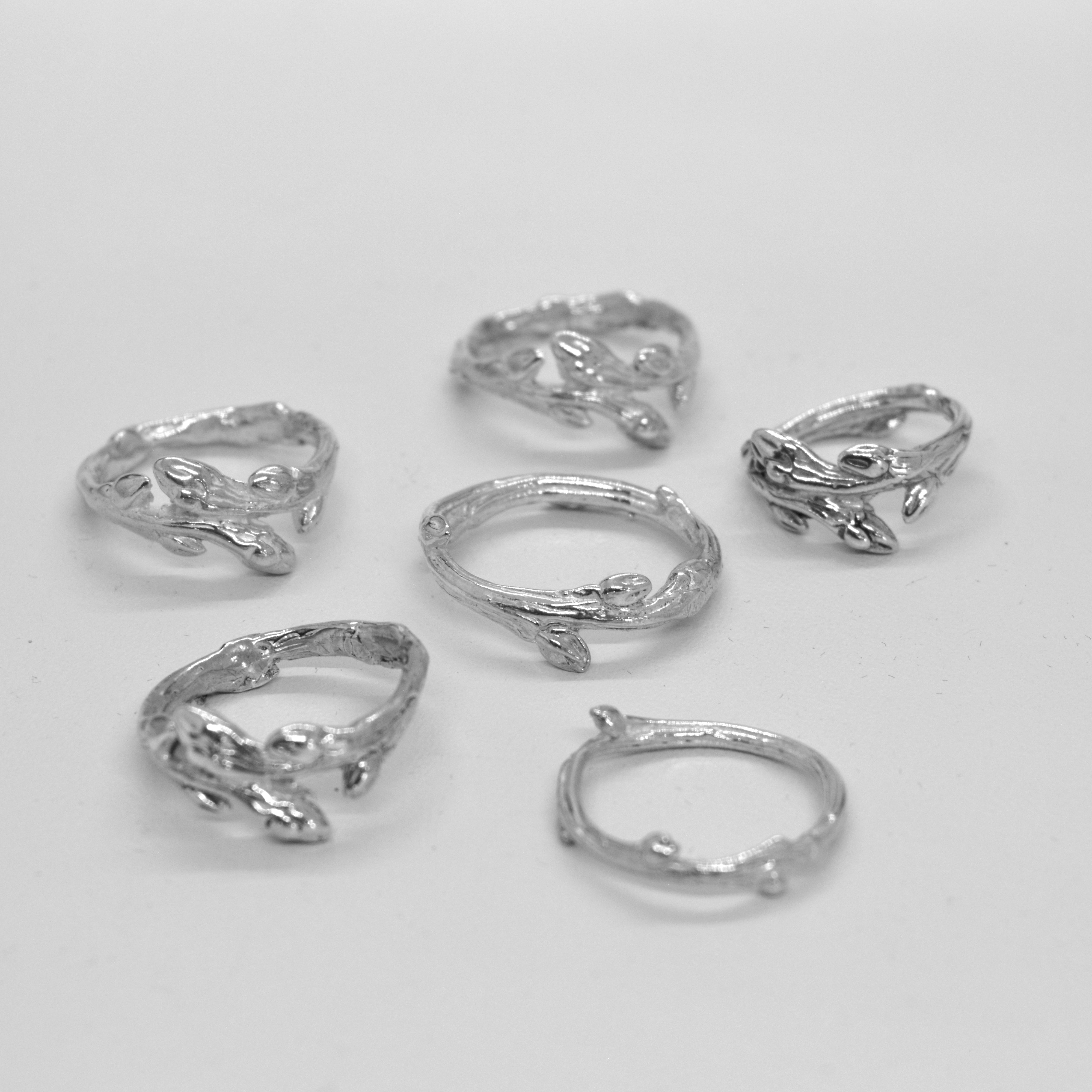 Sterling Silver Oak Branch Rings