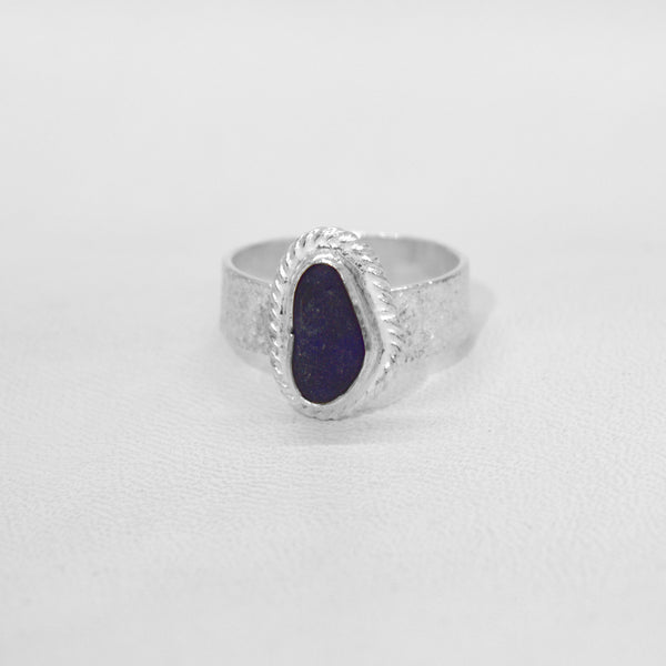 Dark Blue Seaglass Ring (sample)